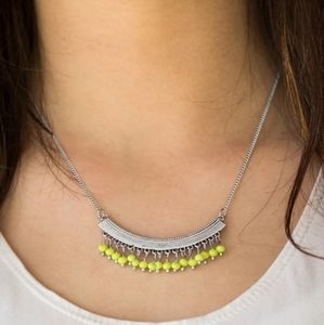 Paparazzi Fringe Fever Green Necklace Set